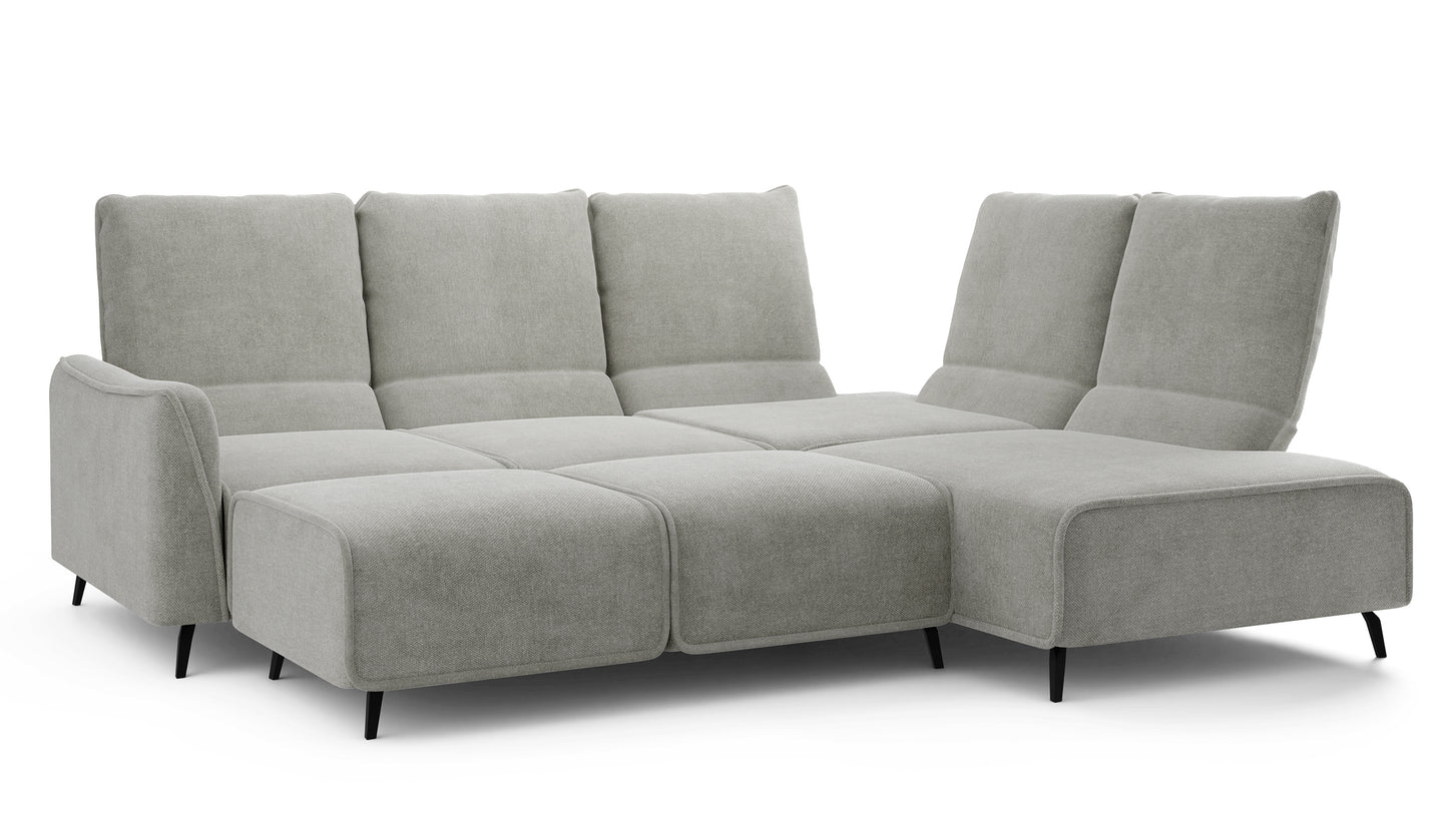 Dīvāns ar pufu Ruma 94/260/208 cm Storm 85