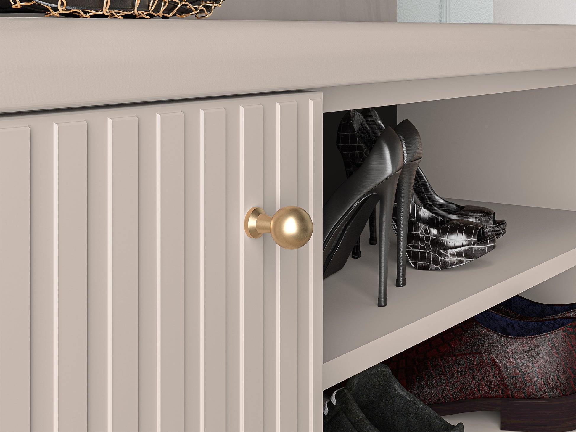 Apavu skapis Galeto 55/102/34 cm bēšs - N1 Home