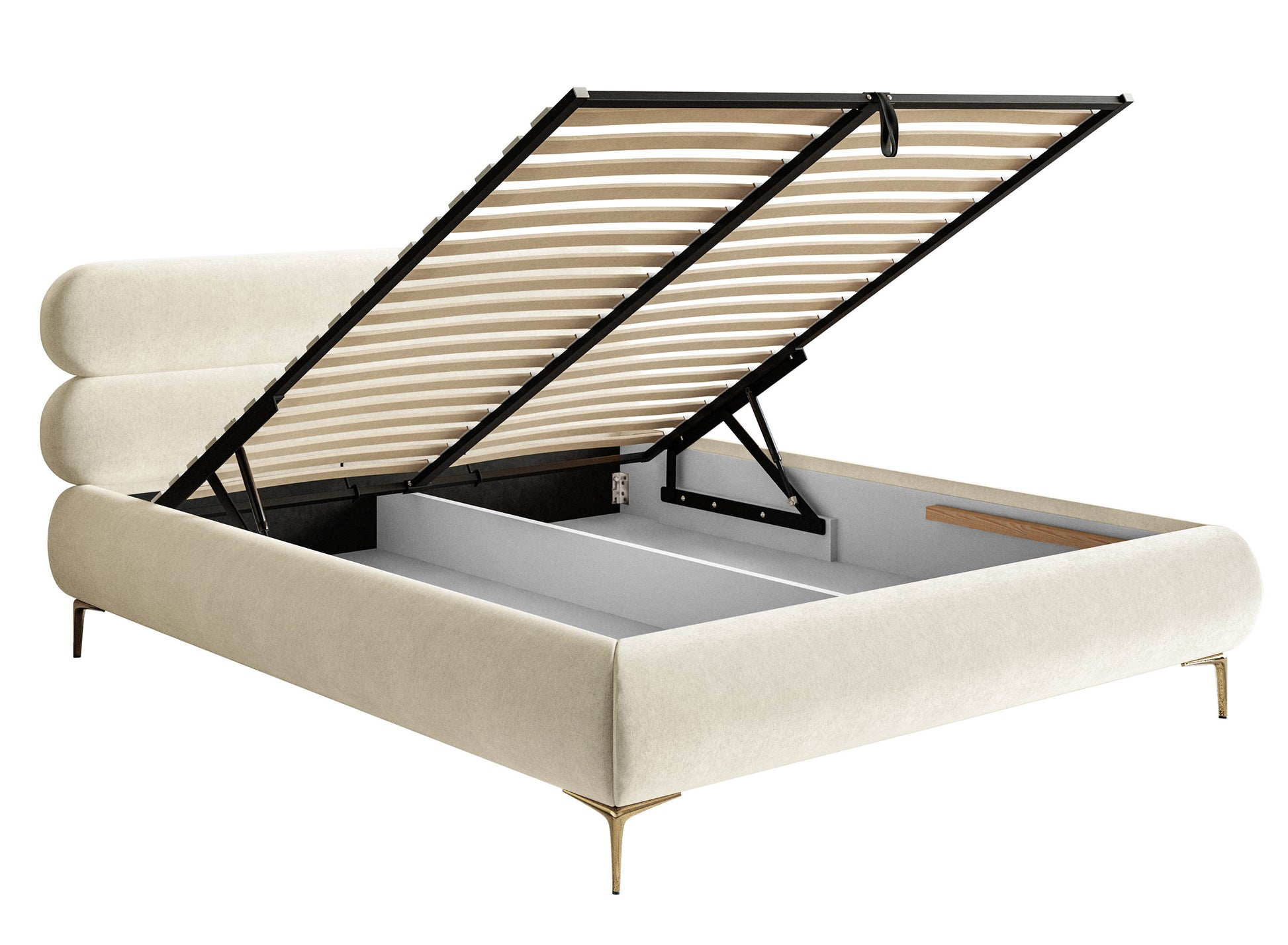 Gulta ar glabātuvi Loure 140/160/180x200 cm Amon 18/zelts kājas - N1 Home