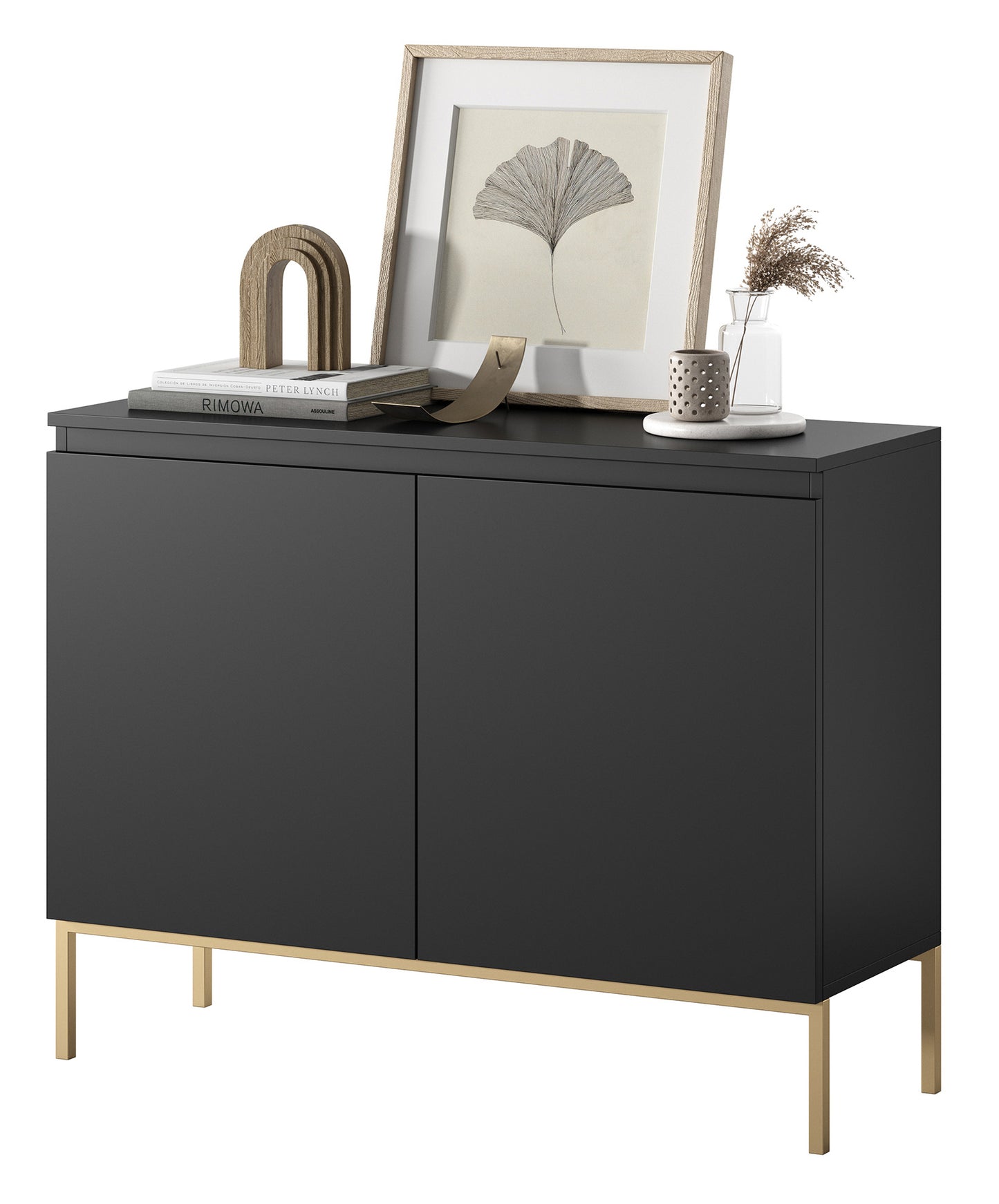 Kumode Bommo 100/77/35 cm melns/zelts - N1 Home