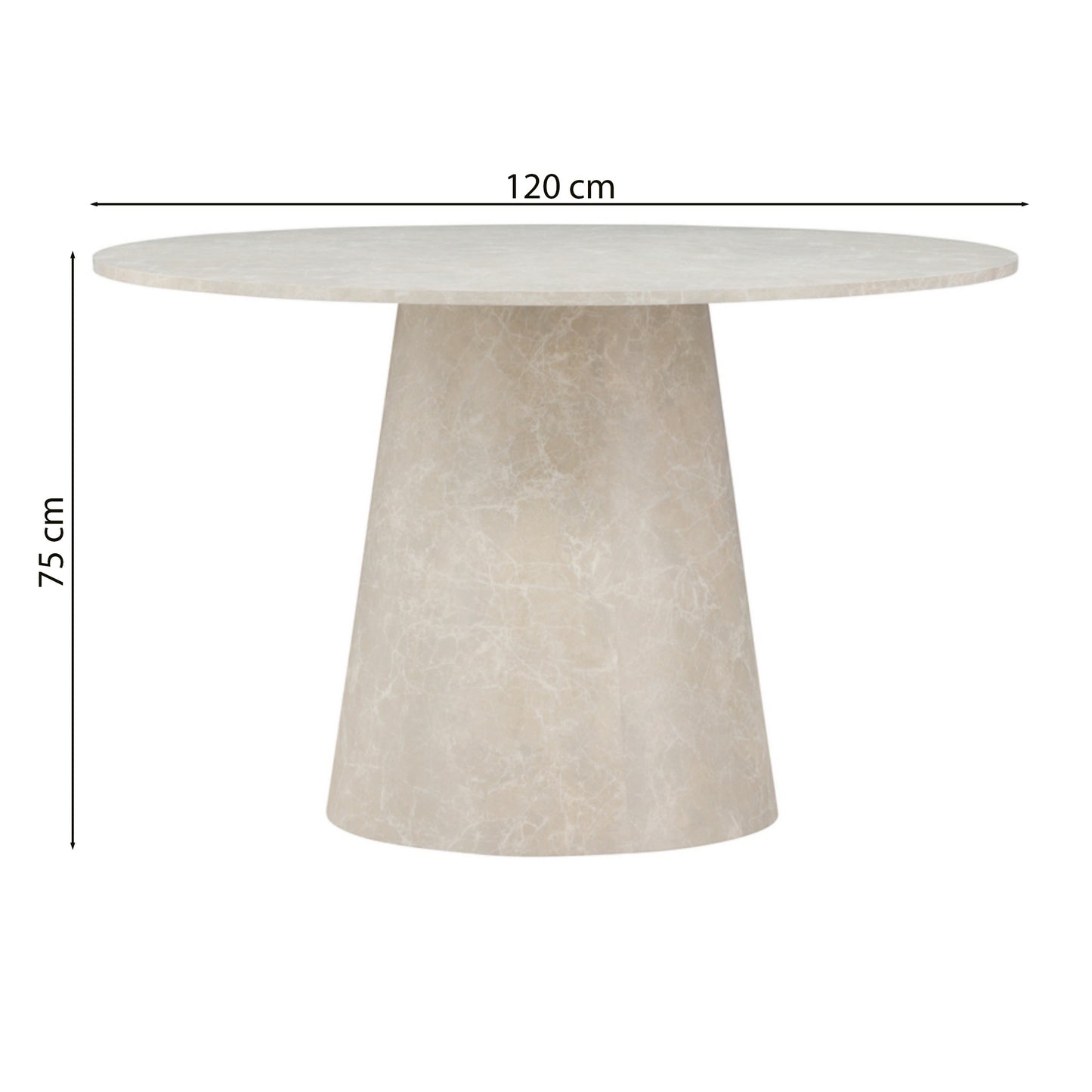 Galds Agrer 75/120/120 cm bēšs marmors - N1 Home