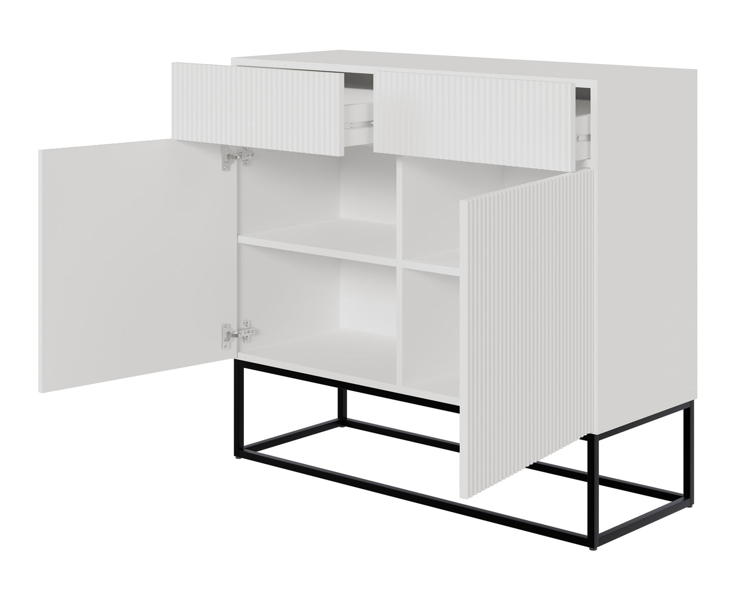 Kumode Velda 100/90/38 cm balts/melns - N1 Home