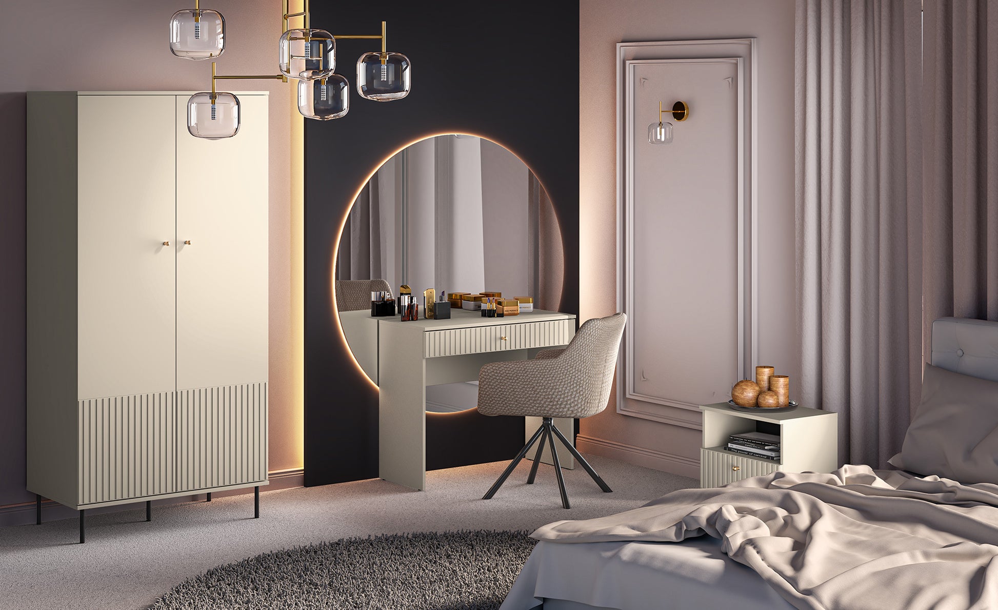 Skapīs Galeto 190/92/53 cm bēšs - N1 Home