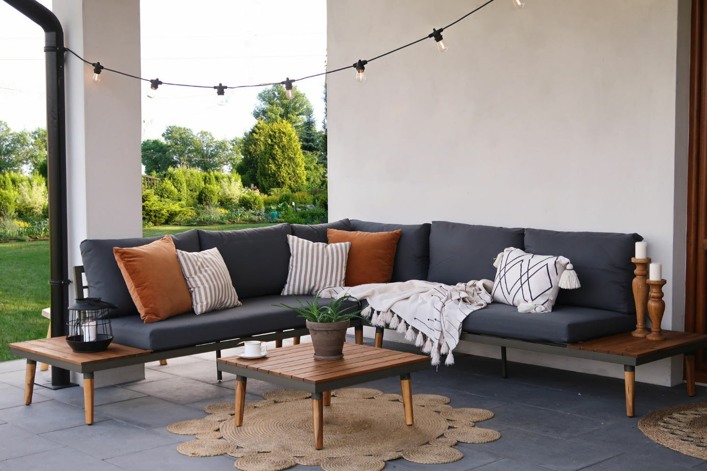 Dārza mēbeļu komplekts Bano tumši pelēks - N1 Home