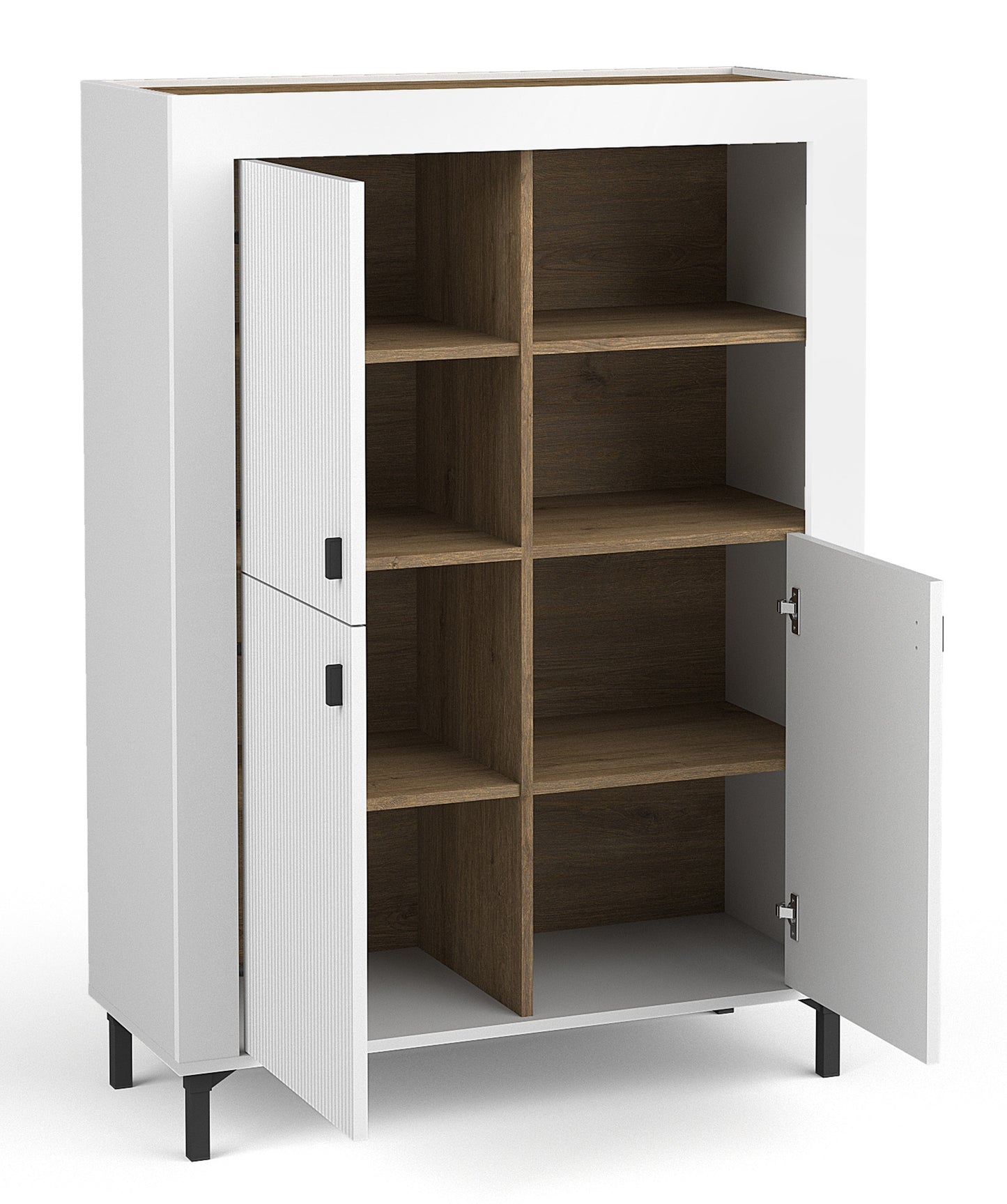 Vitrīna Lamos 96/135/39 cm balts/melns - N1 Home