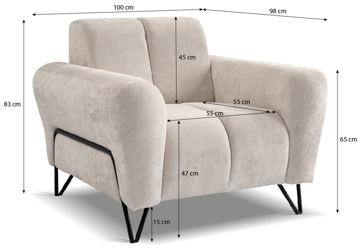 Krēsls Volio 45/83/100/98 cm Storm 18 - N1 Home