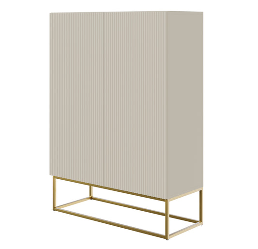 Kumode Velda 90/125/38 cm bēšs/zelts - N1 Home