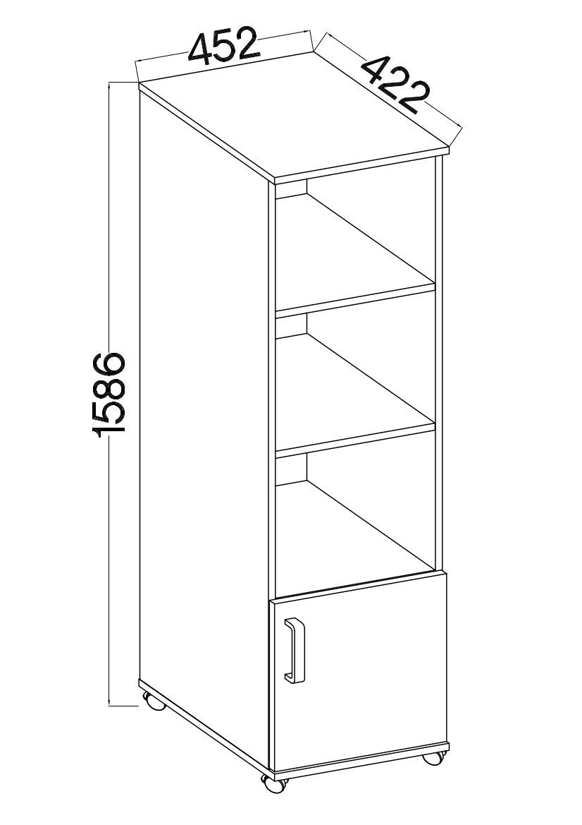 Biroja skapis Stun  159/45/42 cm pelēks - N1 Home