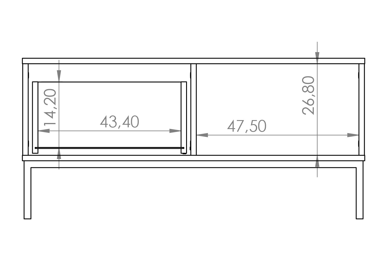 Kafijas galds Polka 47/100/60 cm hikorijs