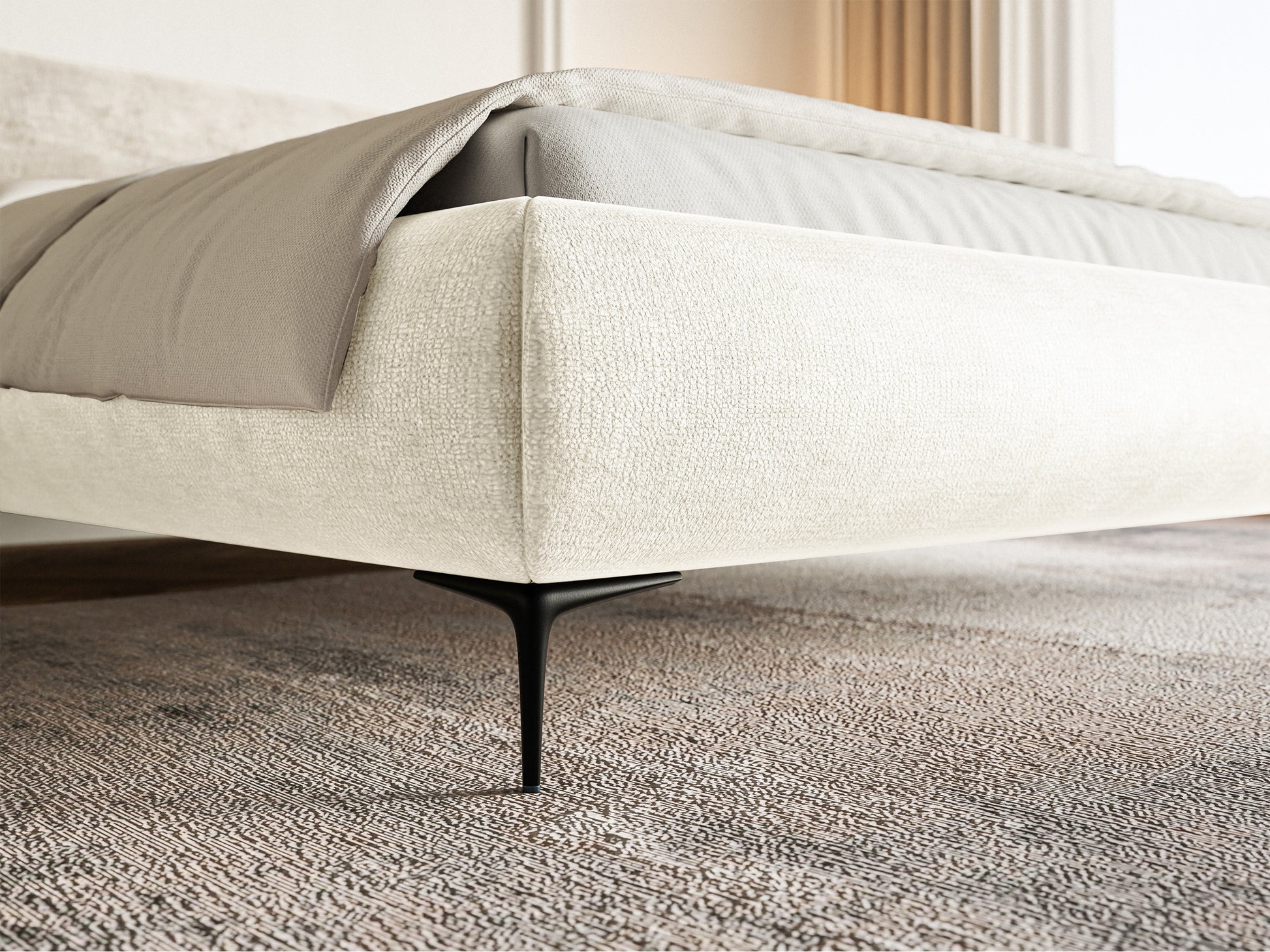 Gulta  Loure 140/160/180x200 cm Perfect Harmony 01/melns kājas - N1 Home