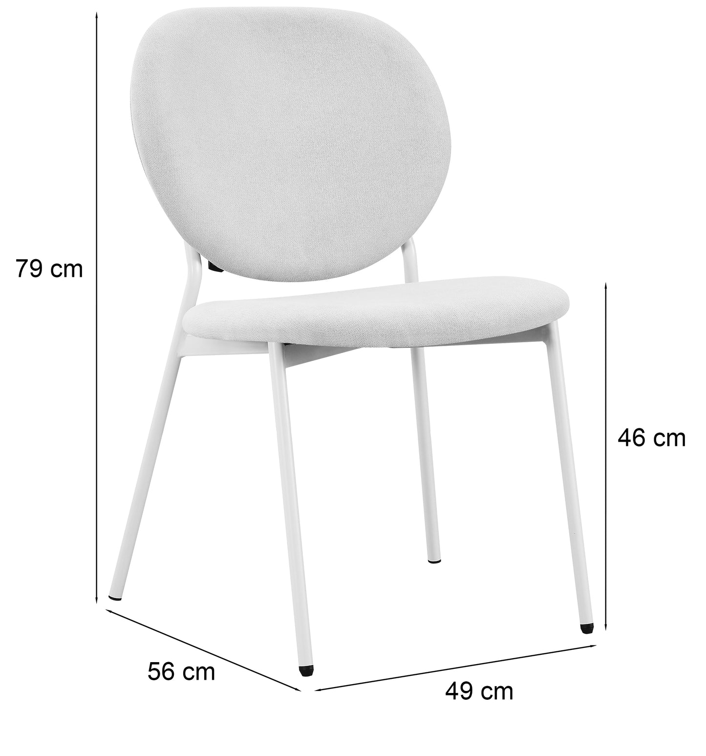 Krēsls Brokt 79/49/56 cm gaiši pelēks - N1 Home