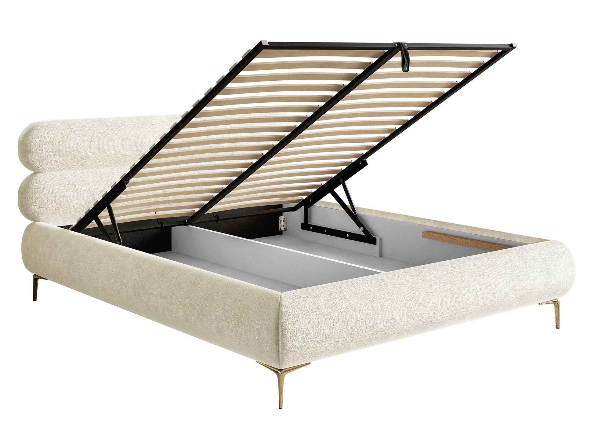 Gulta ar glabātuvi Loure 140/160/180x200 cm Perfect Harmony 01/zelts kājas - N1 Home