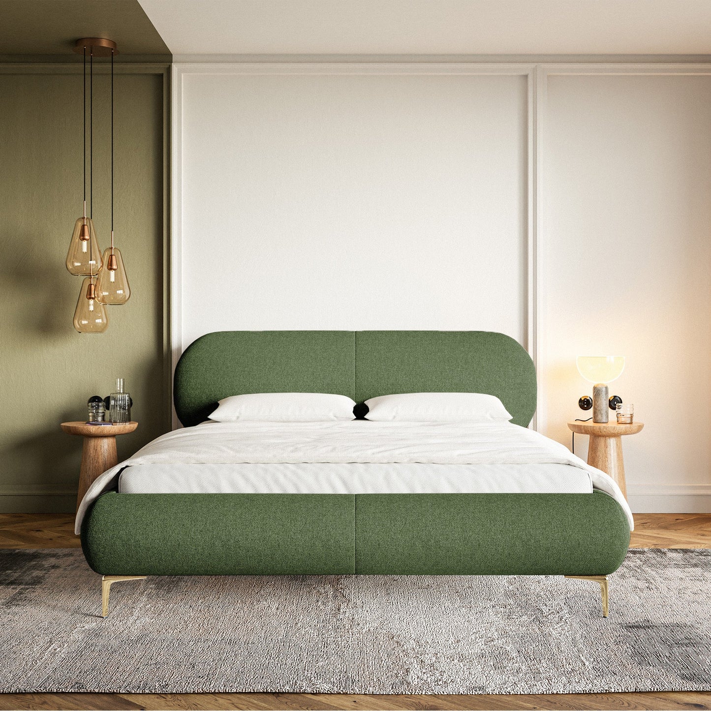 Gulta Valeo 140/160/180x 200 cm Toronto 13 (Lech), zelta kājas - N1 Home