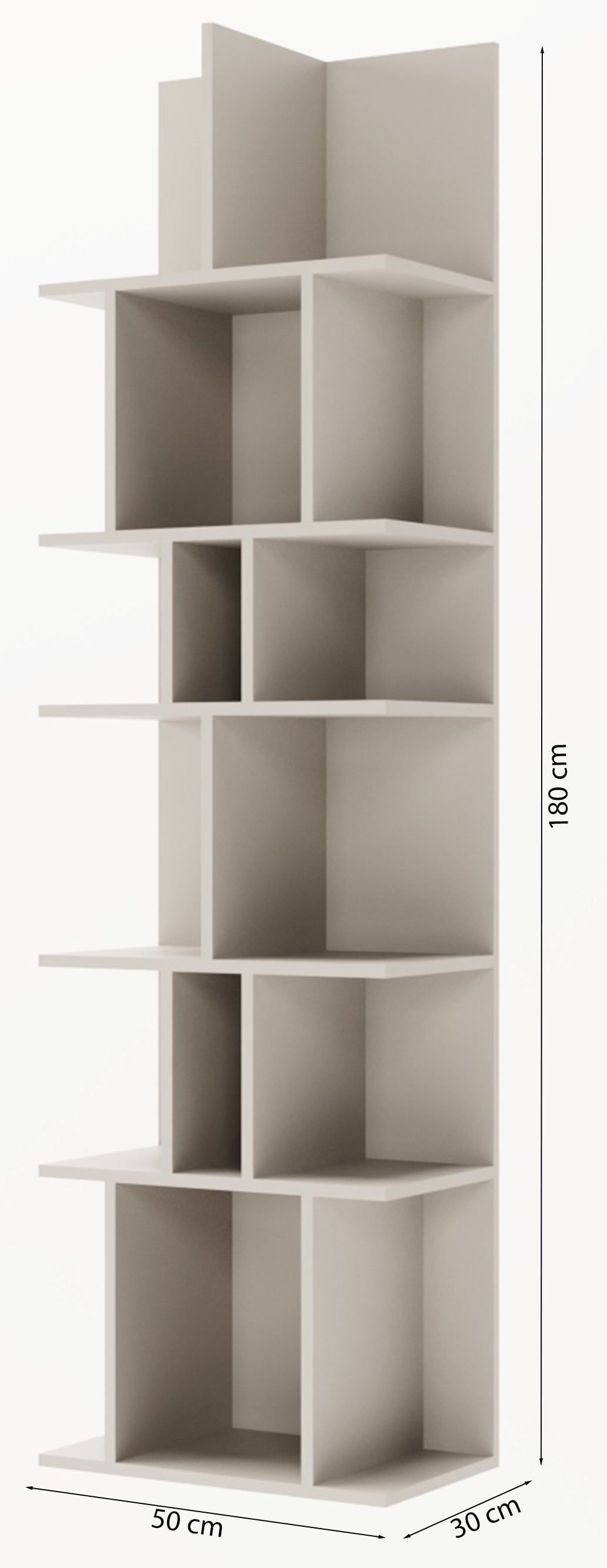 Atvērts plaukts Bommo 50/180/30 cm kašmirs