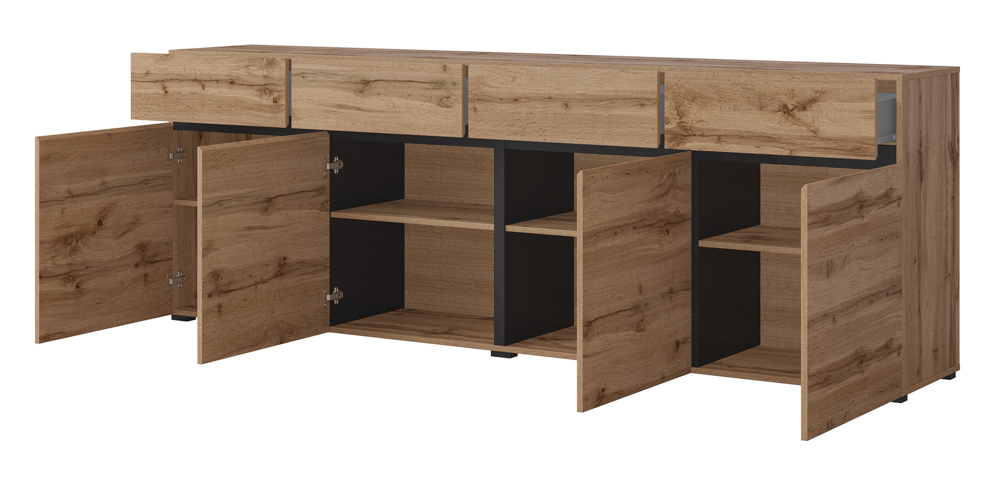 Kumode Kruzat 224/78/40 cm Votān ozols - N1 Home