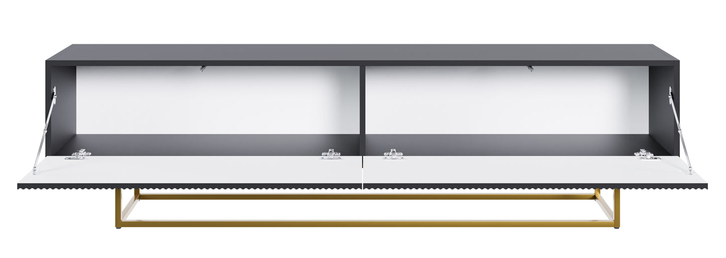 TV skapis Velda 175/46/31 cm melns/zelts