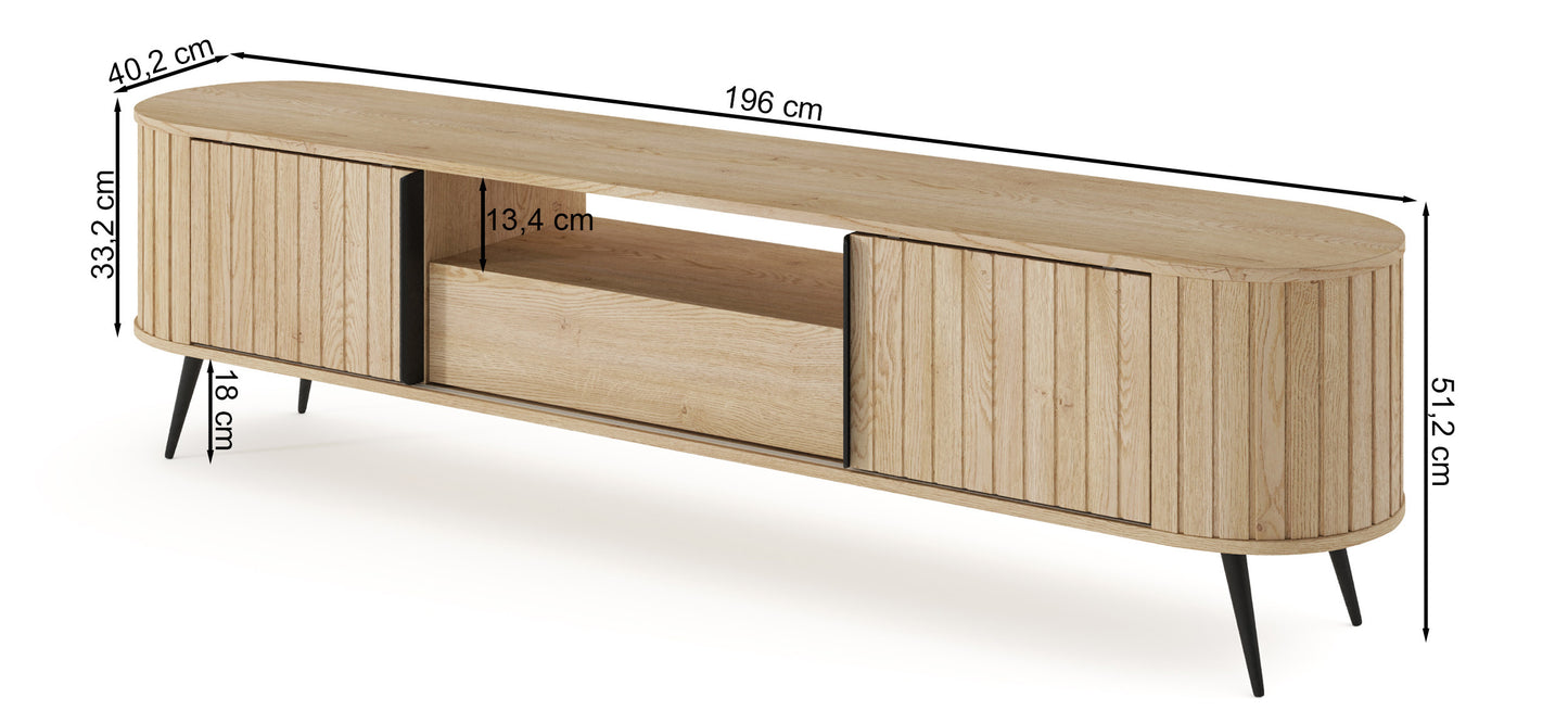 TV skapis Lavas 51/196/40 cm Kremonas ozols