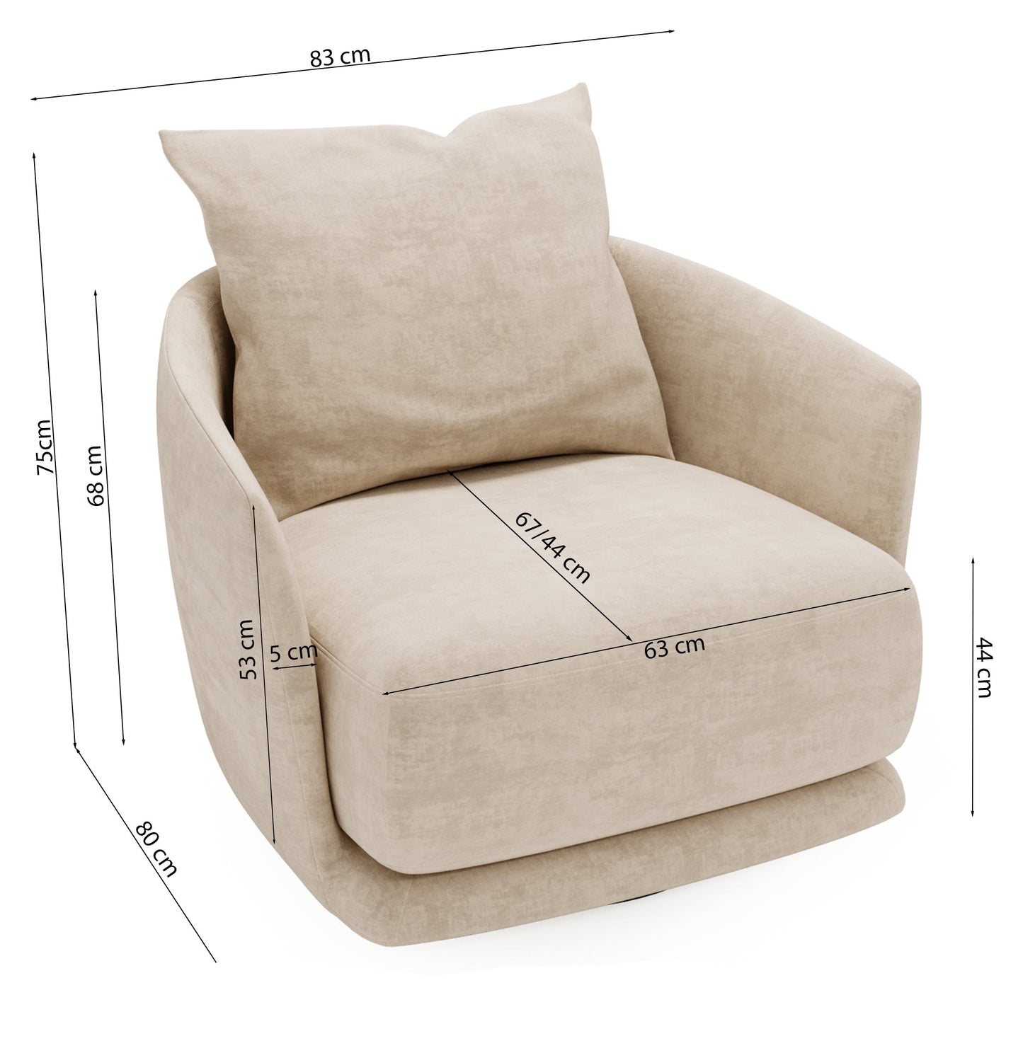 Krēsls Vici 68/75/83 cm Loris 16