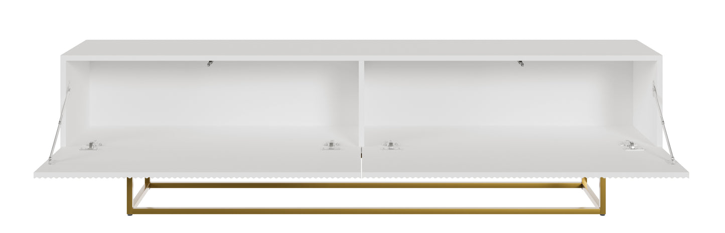 TV skapis Velda 175/46/31 cm balts/zelts