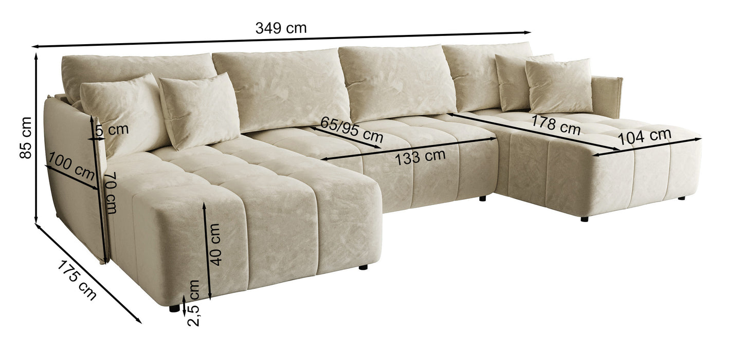 Dīvāns Belviu 349/85/175 cm Monolith 02 - N1 Home