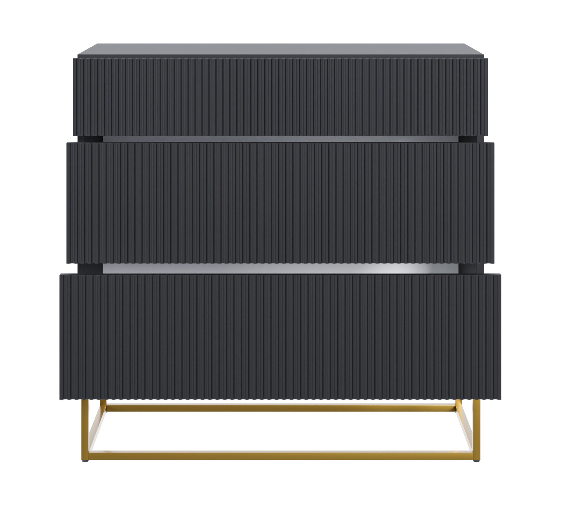 Kumode Velda 90/90/38 cm melns/zelts - N1 Home