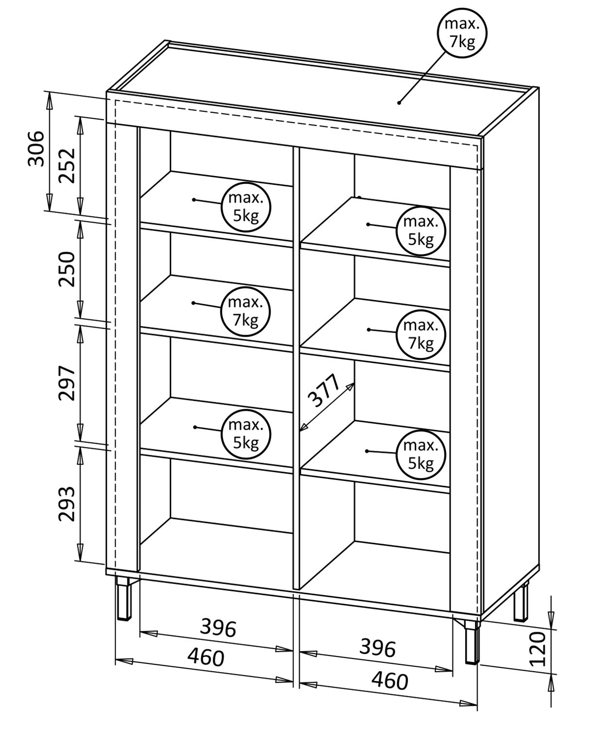 Vitrīna Lamos 96/135/39 cm melns/zelts - N1 Home