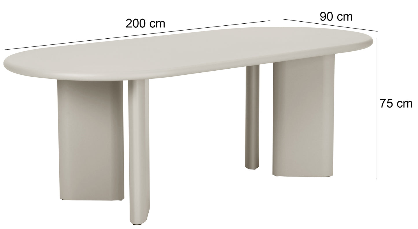 Galds Catis 200/90/75 cm matēts bēšs - N1 Home