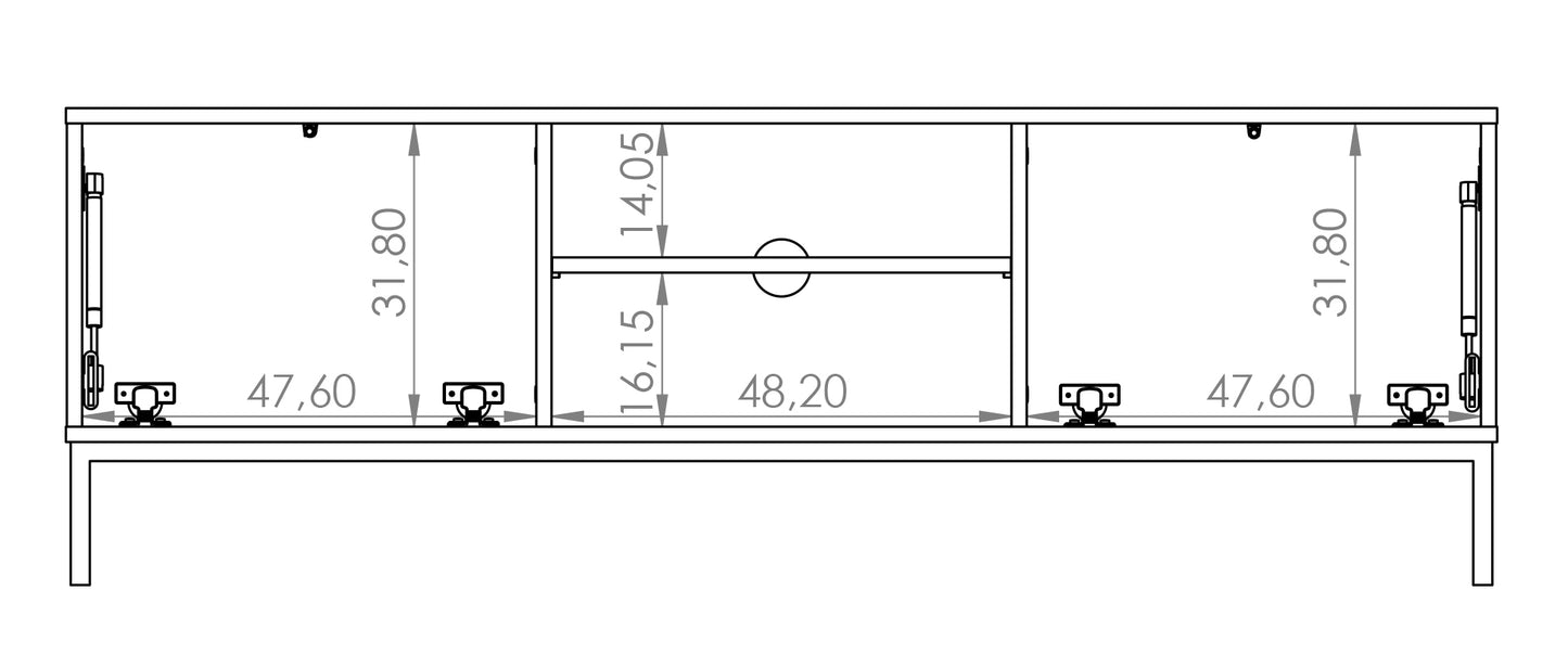 TV skapis Polka 50/150/41 cm balts