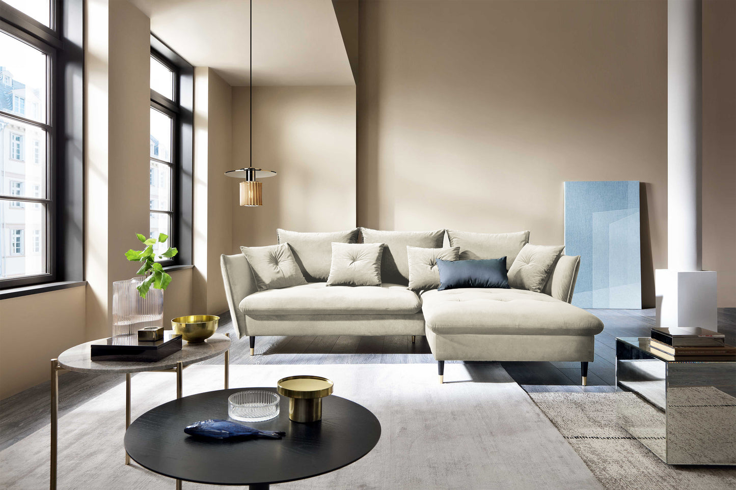 Dīvāns Bazlam 91/258/167 cm Matt Velvet 06 - N1 Home