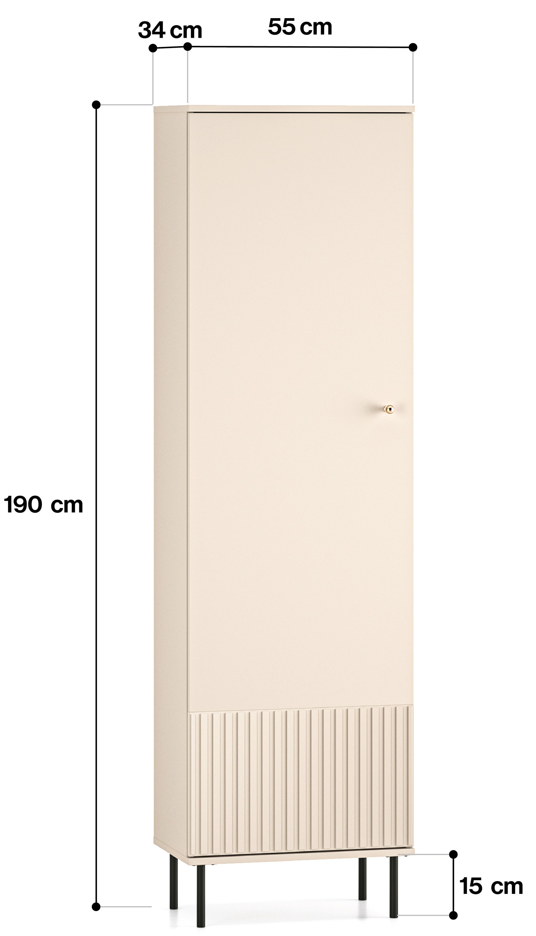 Skapis Galeto 109/55/34 cm bēšs - N1 Home