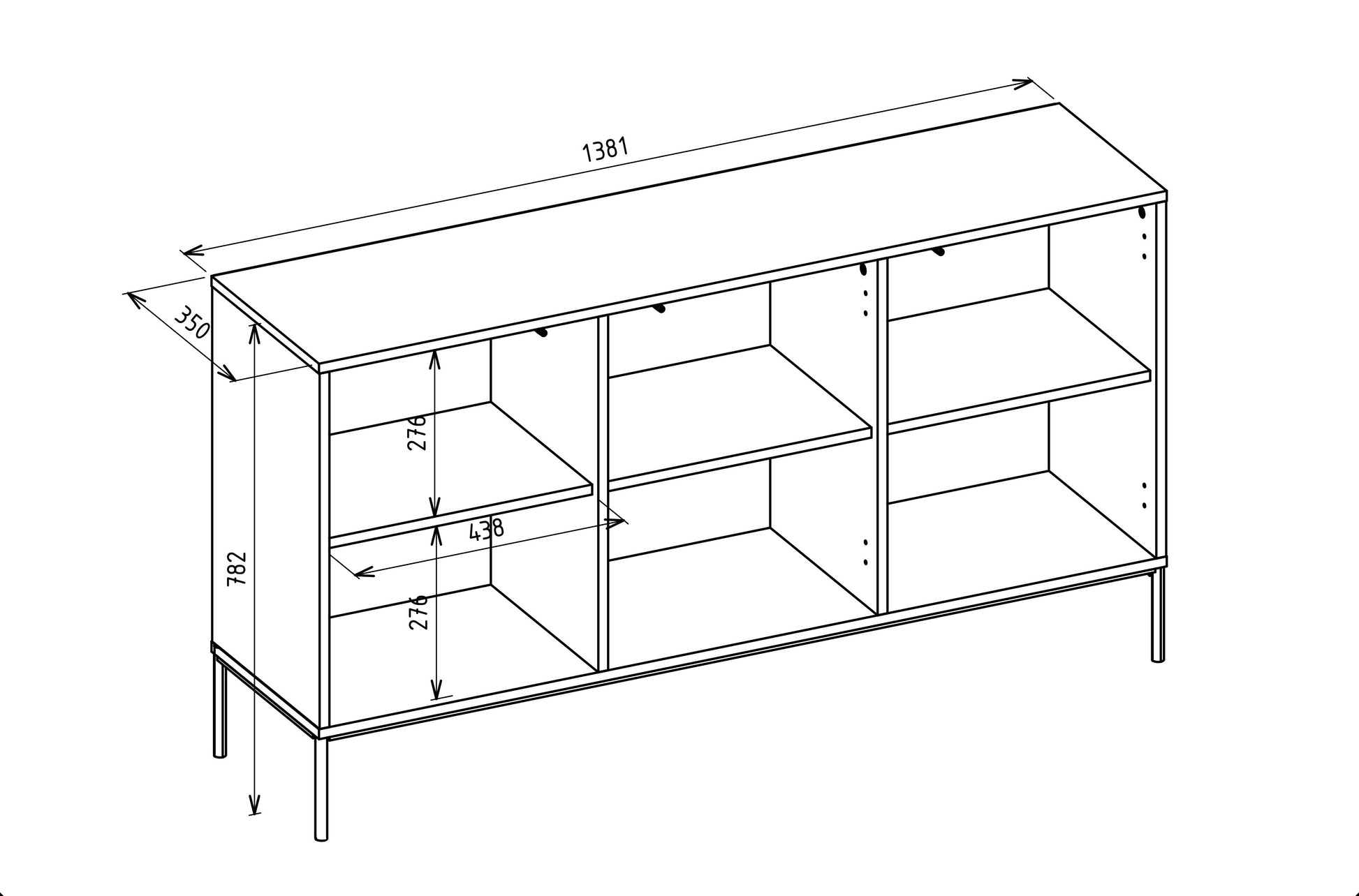 Kumode Linas 138/78/35 cm kašmirs - N1 Home