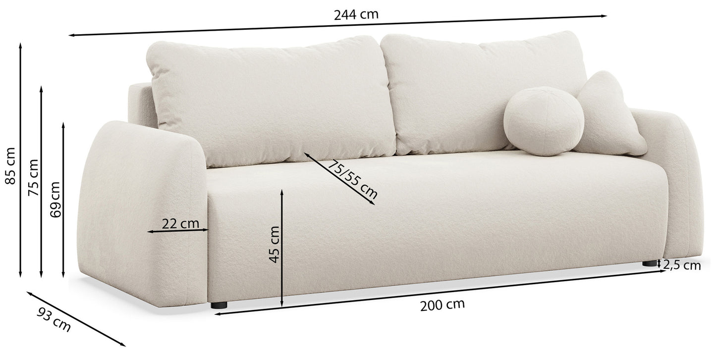Dīvāns Nubo 244/85/93 cm Enjoy New Lux 20 - N1 Home