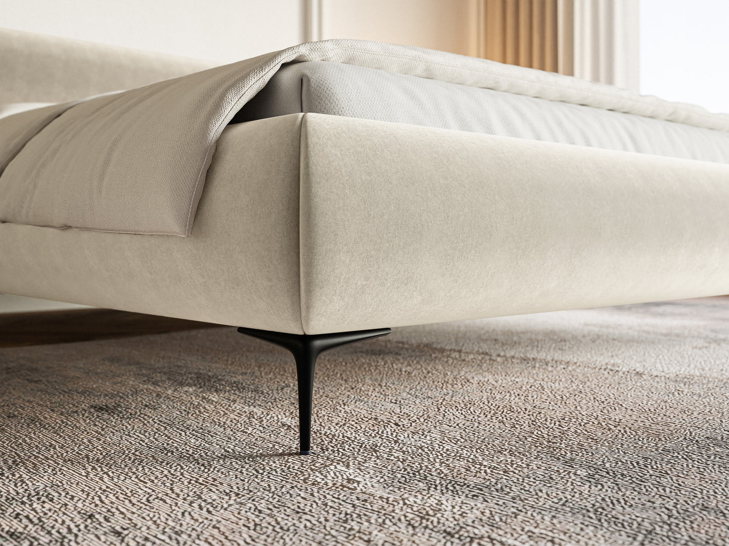 Gulta  Loure 140/160/180x200 cm Amon 18/melns kājas - N1 Home