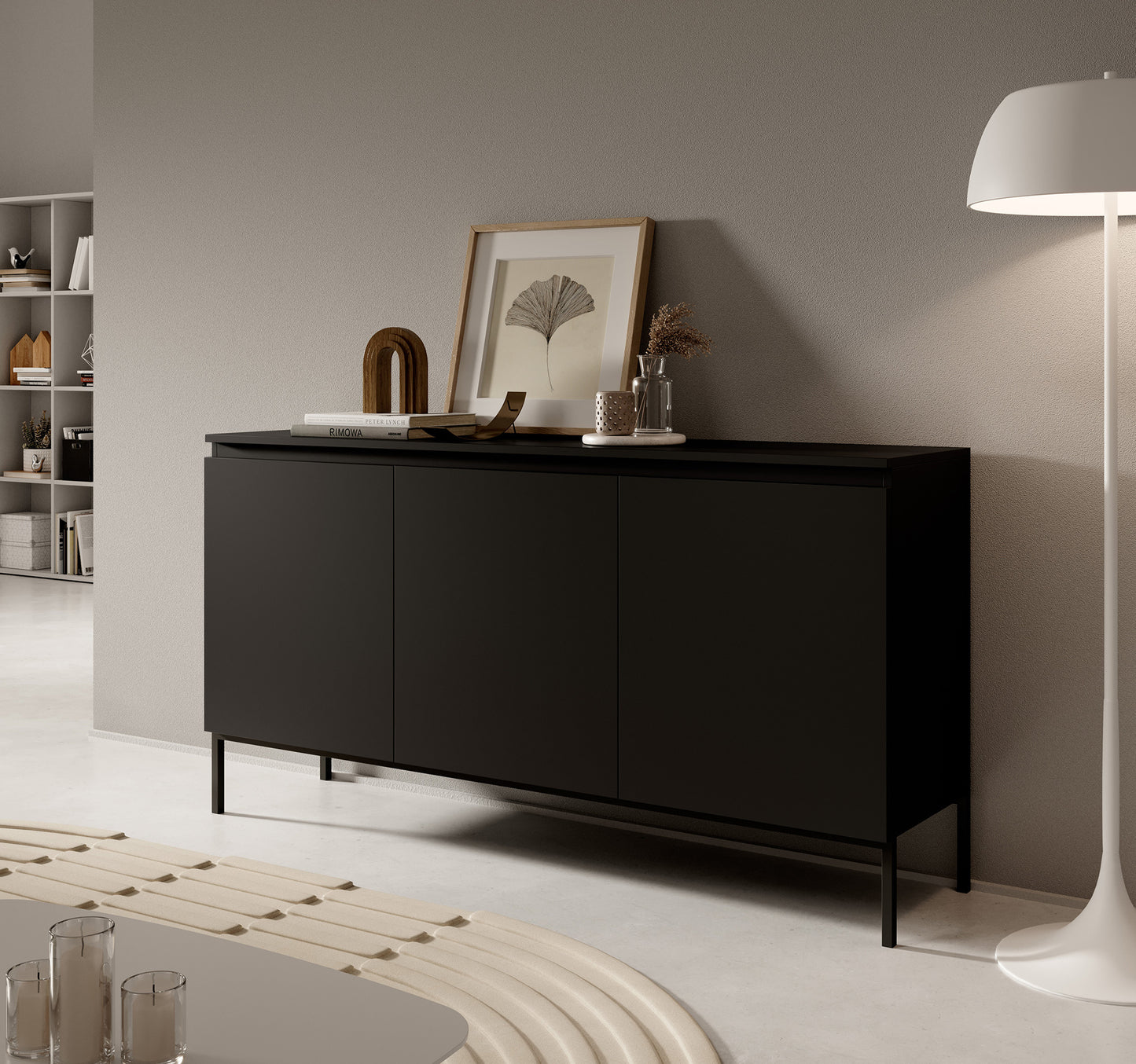 Kumode Bommo 150/77/35 cm melns/melns - N1 Home