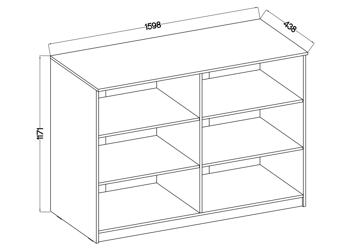 Biroja kabinets Stun 117/160/44 cm pelēks - N1 Home