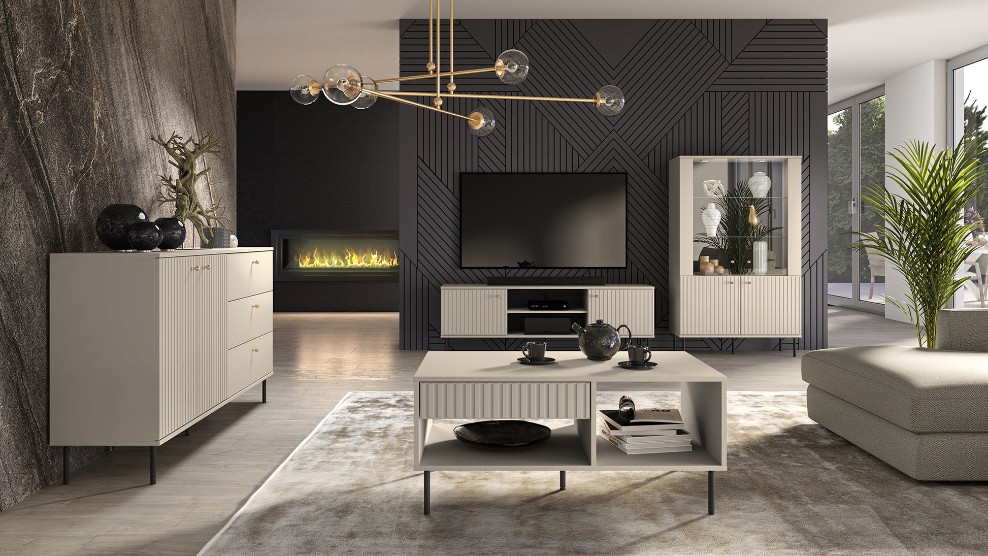 Kafijas galds Galeto 48/100/60 cm bēšs - N1 Home