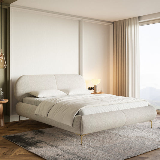 Gulta ar konteineru Valeo 140/160/180x 200 cm Toronto 01 (Lech), zelta kājas - N1 Home