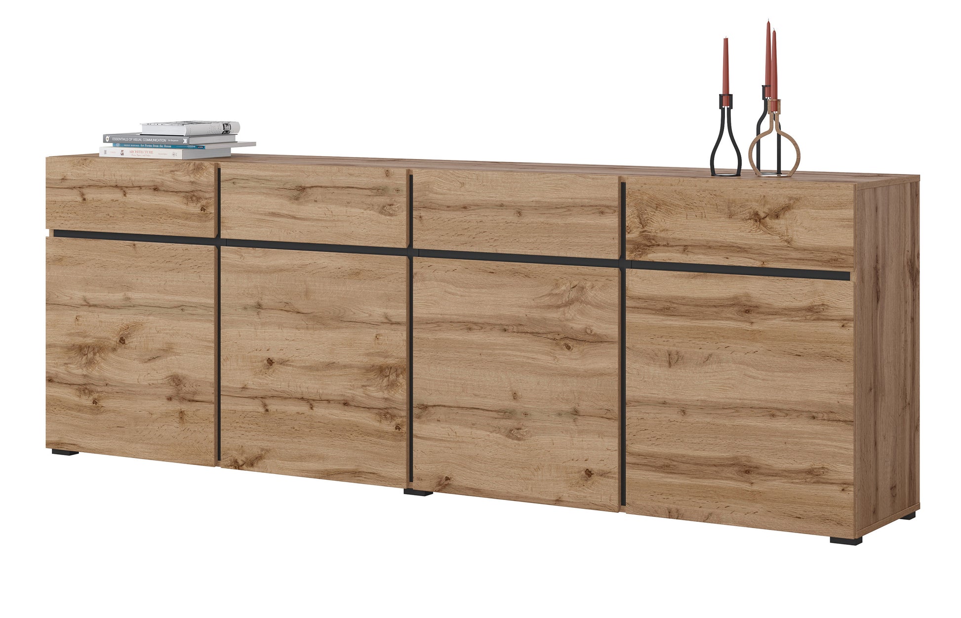 Kumode Kruzat 224/78/40 cm Votān ozols - N1 Home