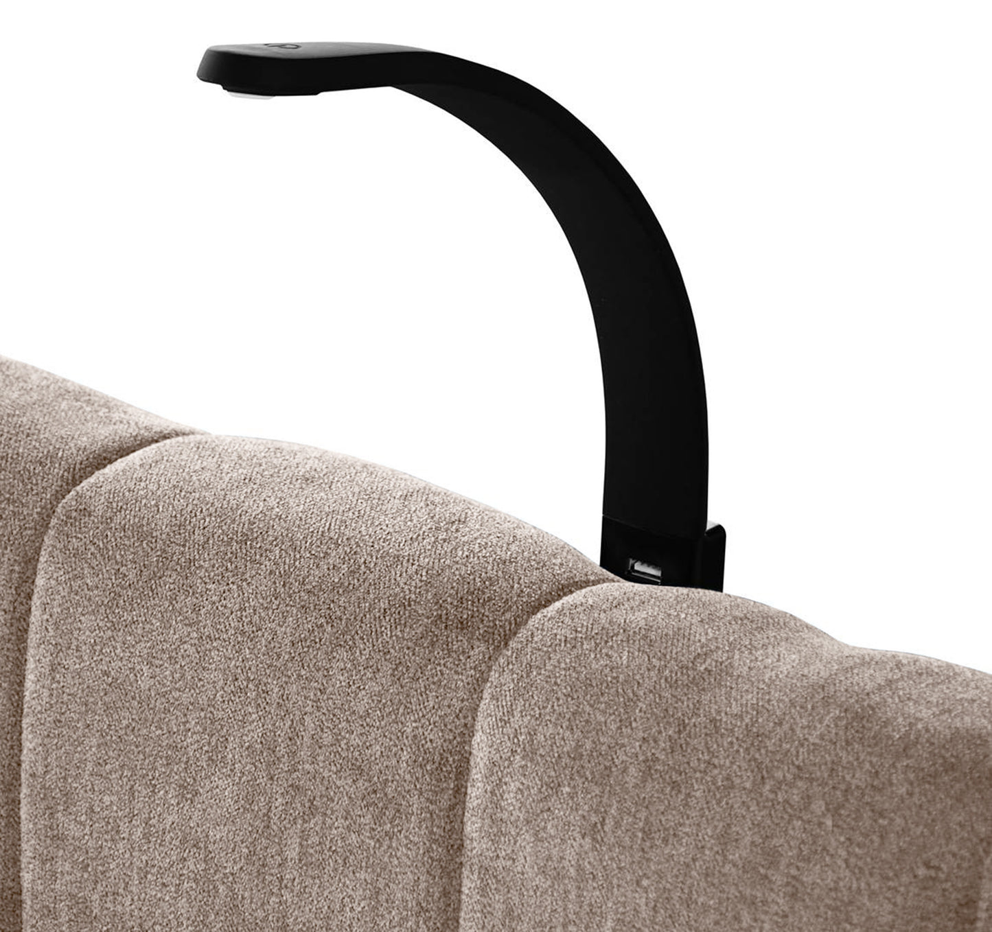 NUNA Kontinentālā gulta 140/160/180x200 cm ar matraci, glabātuvi un LED apgaismojumu, bēšs samts - N1 Home