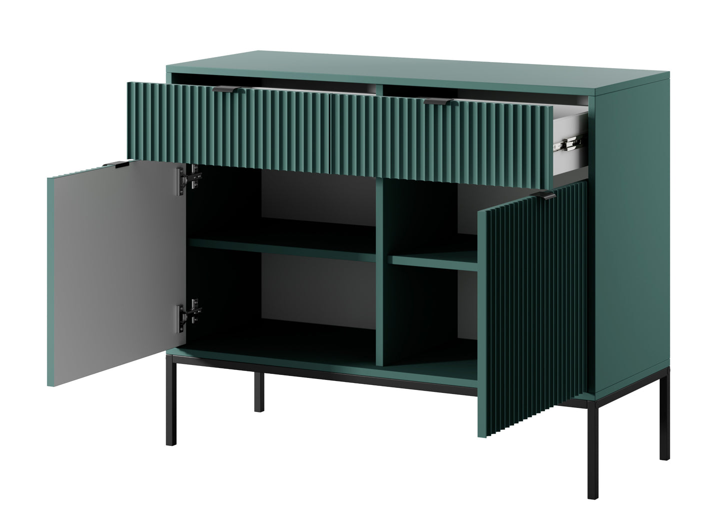 Kumode NV 104/83/39 cm olīves/melns - N1 Home