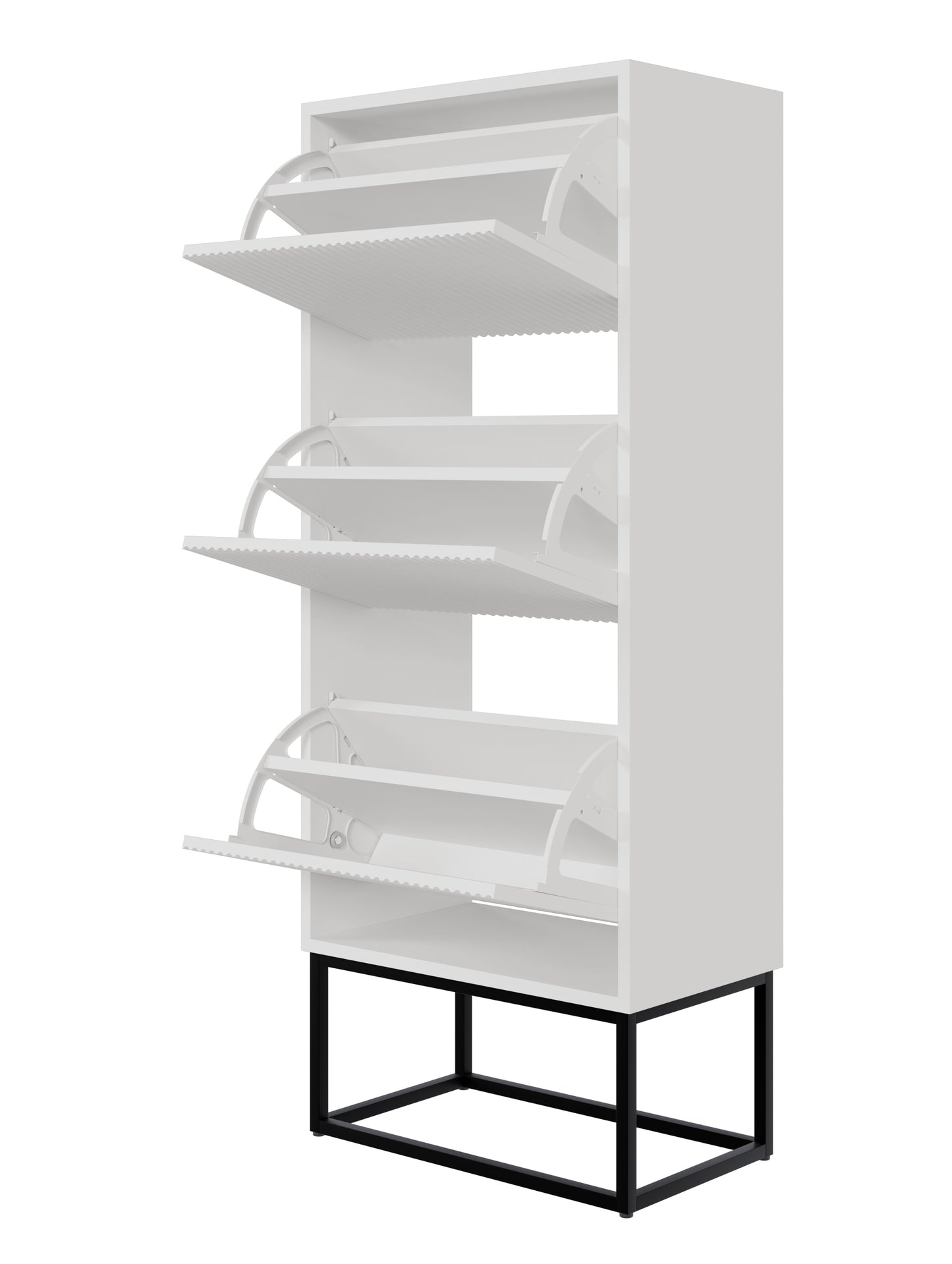 Apavu skapis Velda 50/30/125 cm balts/melns