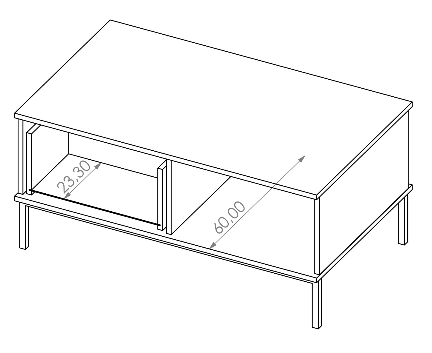 Kafijas galds Polka 47/100/60 cm balts