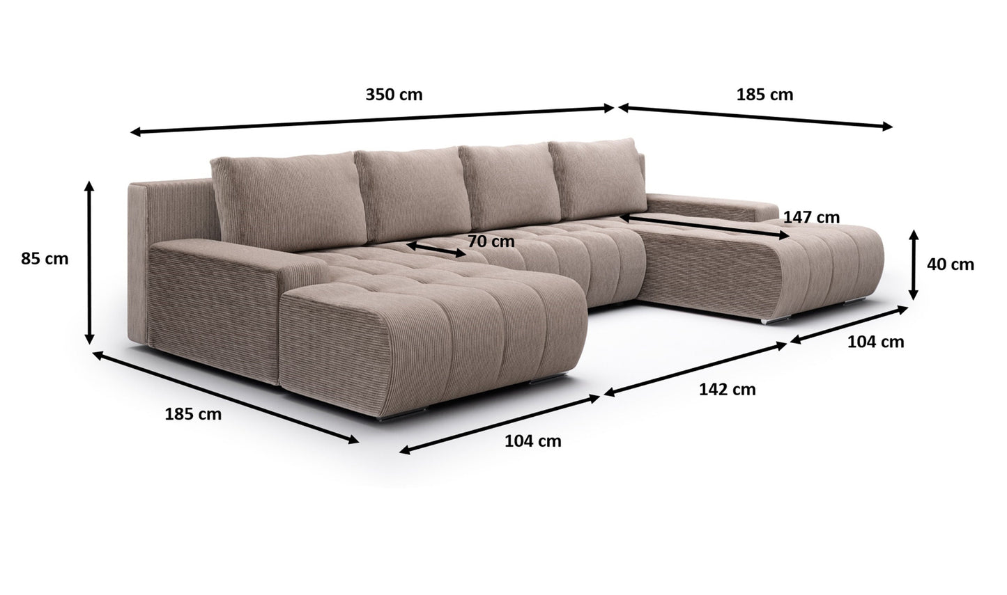 Dīvāns Magli U 85/350/185 cm Poso 100