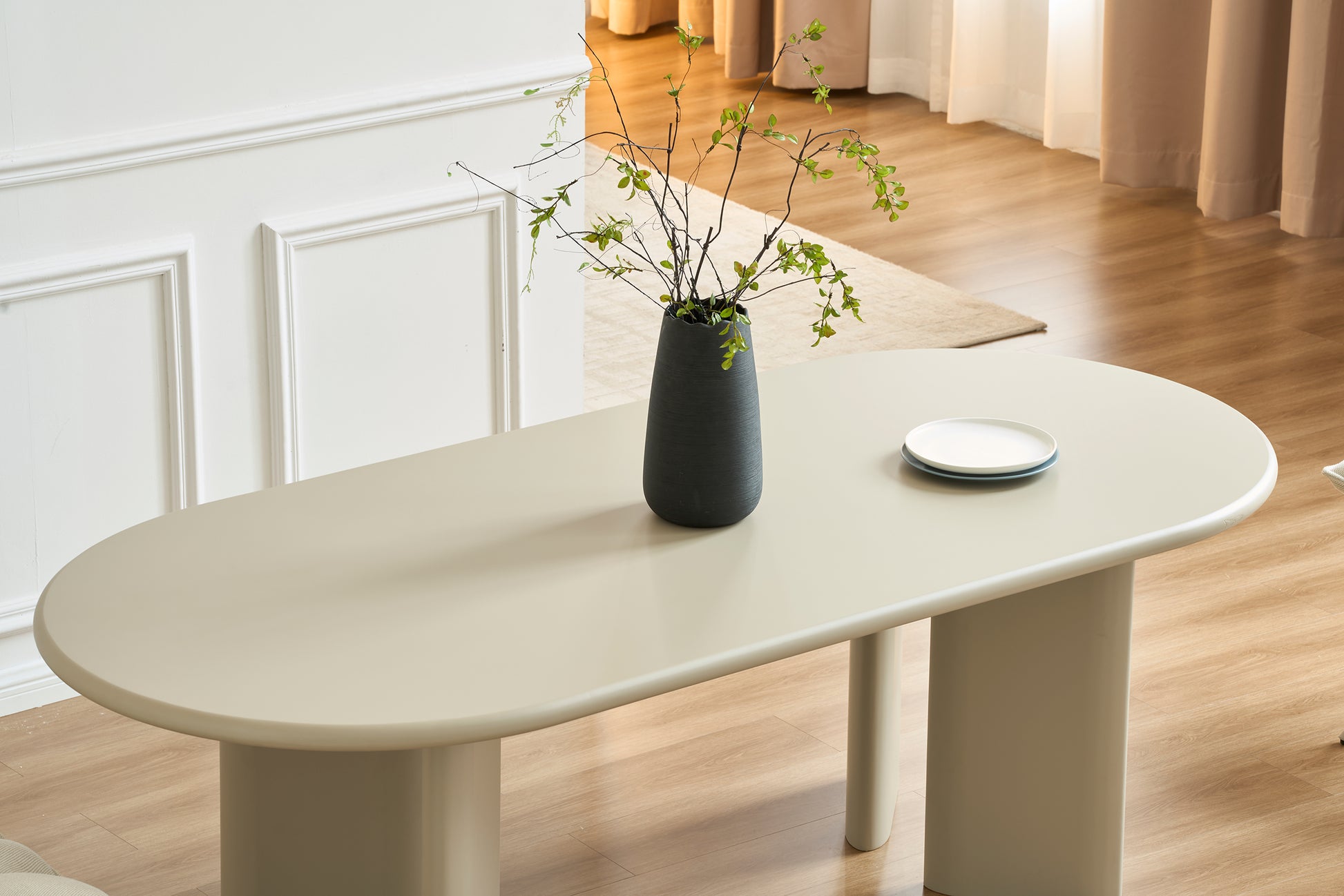 Galds Catis 200/90/75 cm matēts bēšs - N1 Home