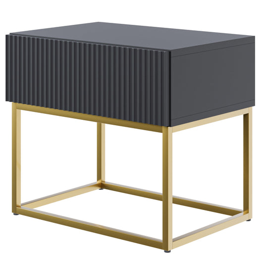 Naktsskapis Velda 50/44/35 cm melns/zelts