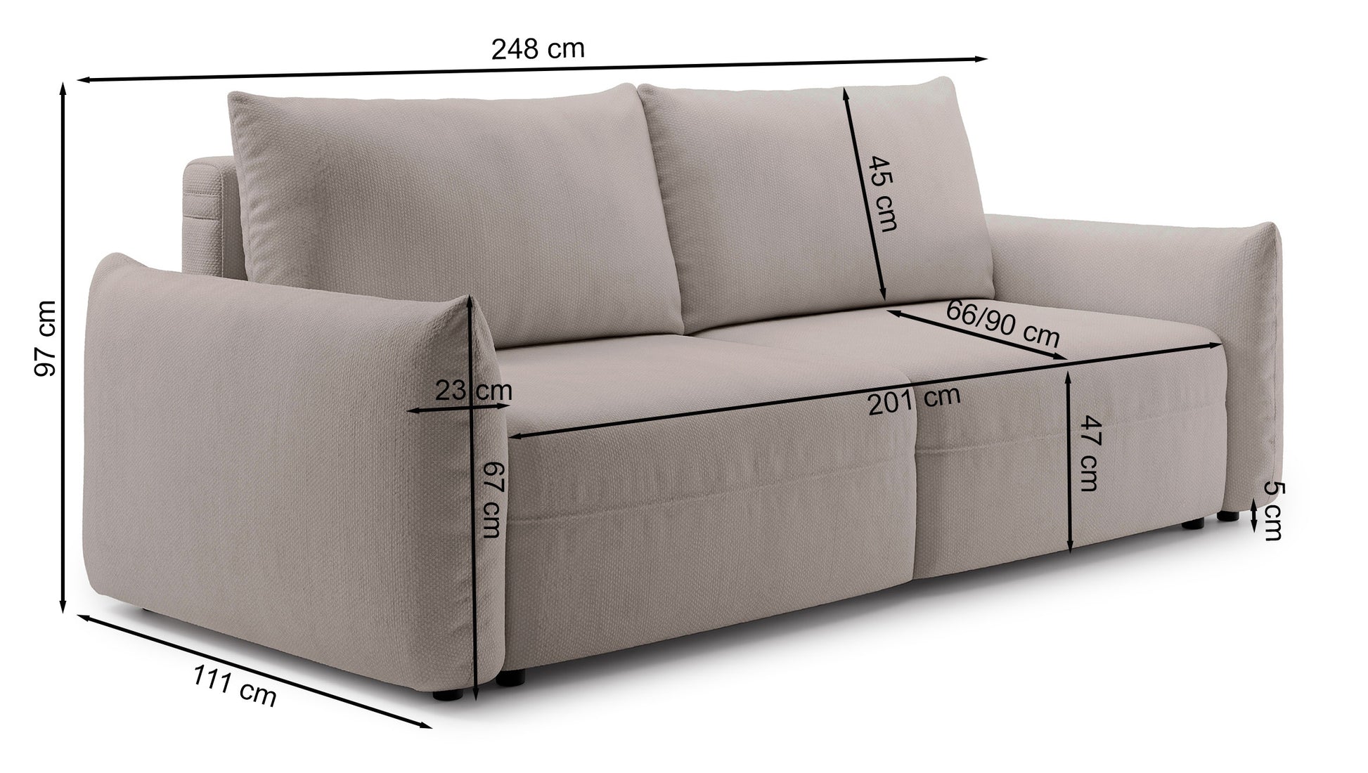 Dīvāns Teoli 248/97/111 cm Brad 05 - N1 Home