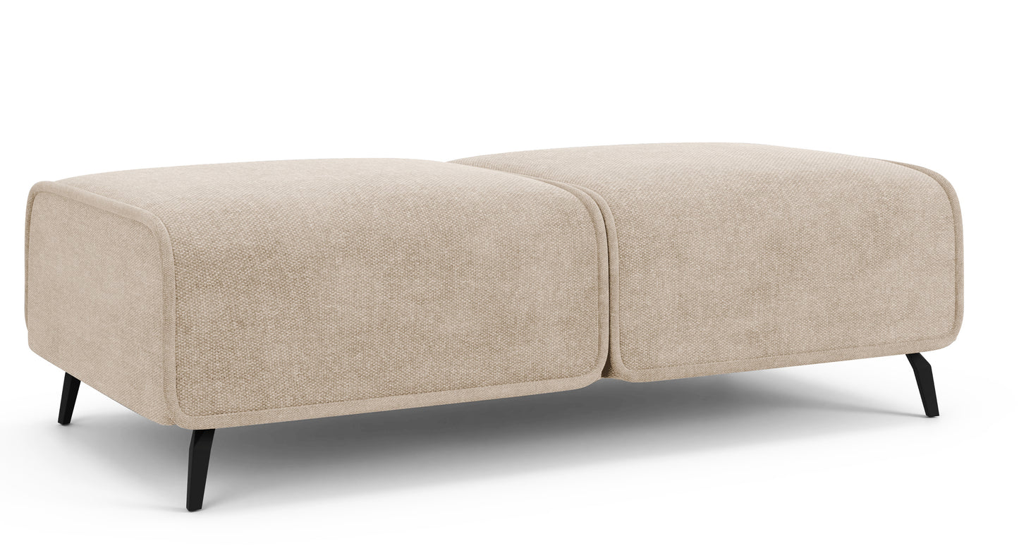 Dīvāns ar pufu Ruma 94/260/208 cm Storm 06