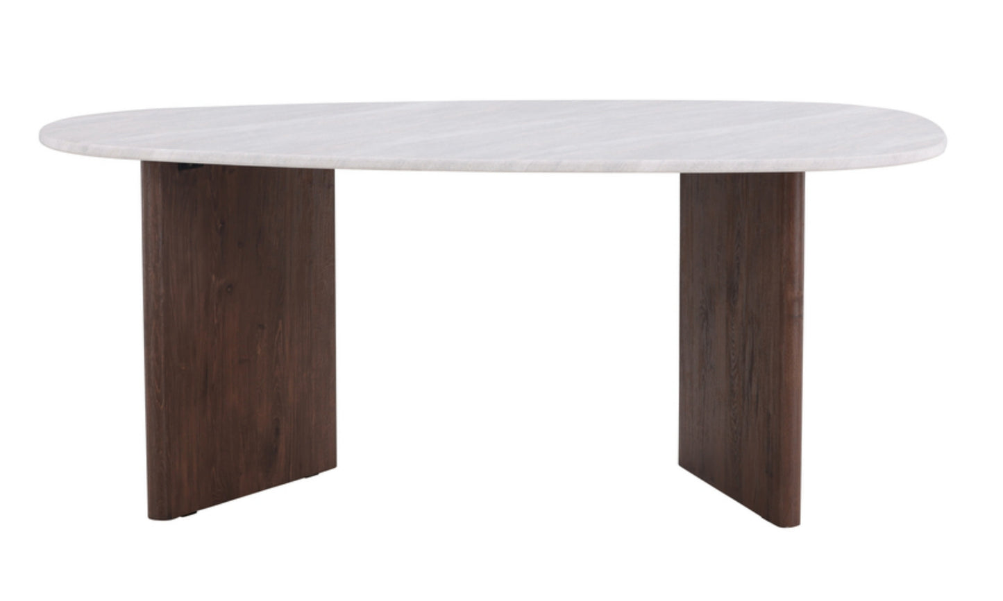 Galds 180/90/75 cm moka/off balts - N1 Home