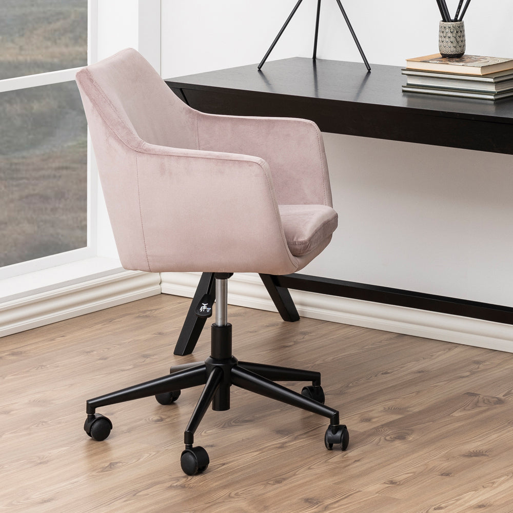 Biroja krēsls ar regulējamu augstumu Loka  91/58/58 cm gaiši rozā - N1 Home