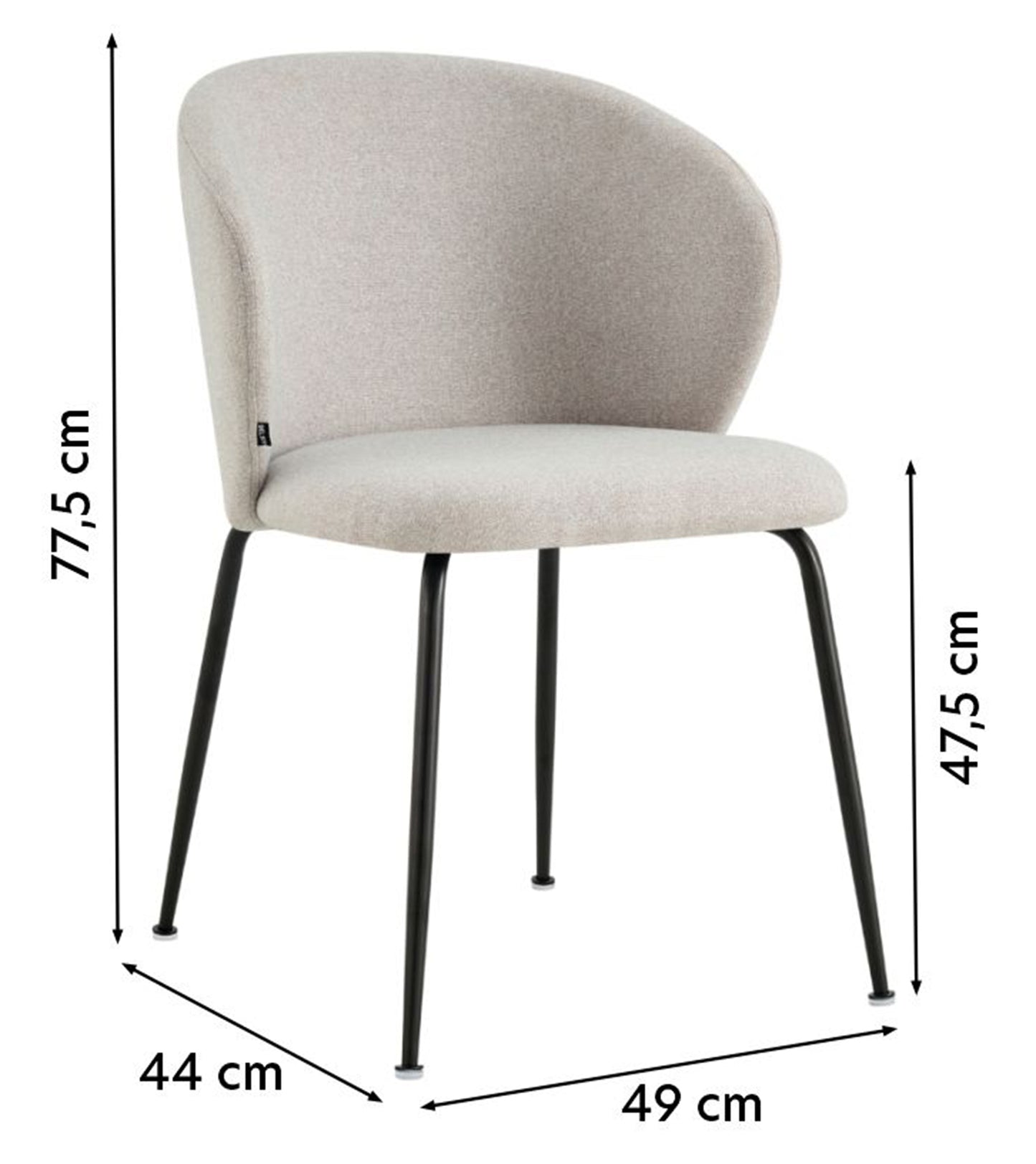 Krēsls Meali 77,5/44/49 cm krēms - N1 Home